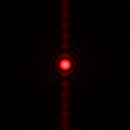 "Diffraction pattern through a circular aperture in the far field and around a thin horizontal obstruction"